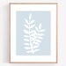 Blue Botanical Printable Set of 4, Coastal Printables, Palm Leaves ...