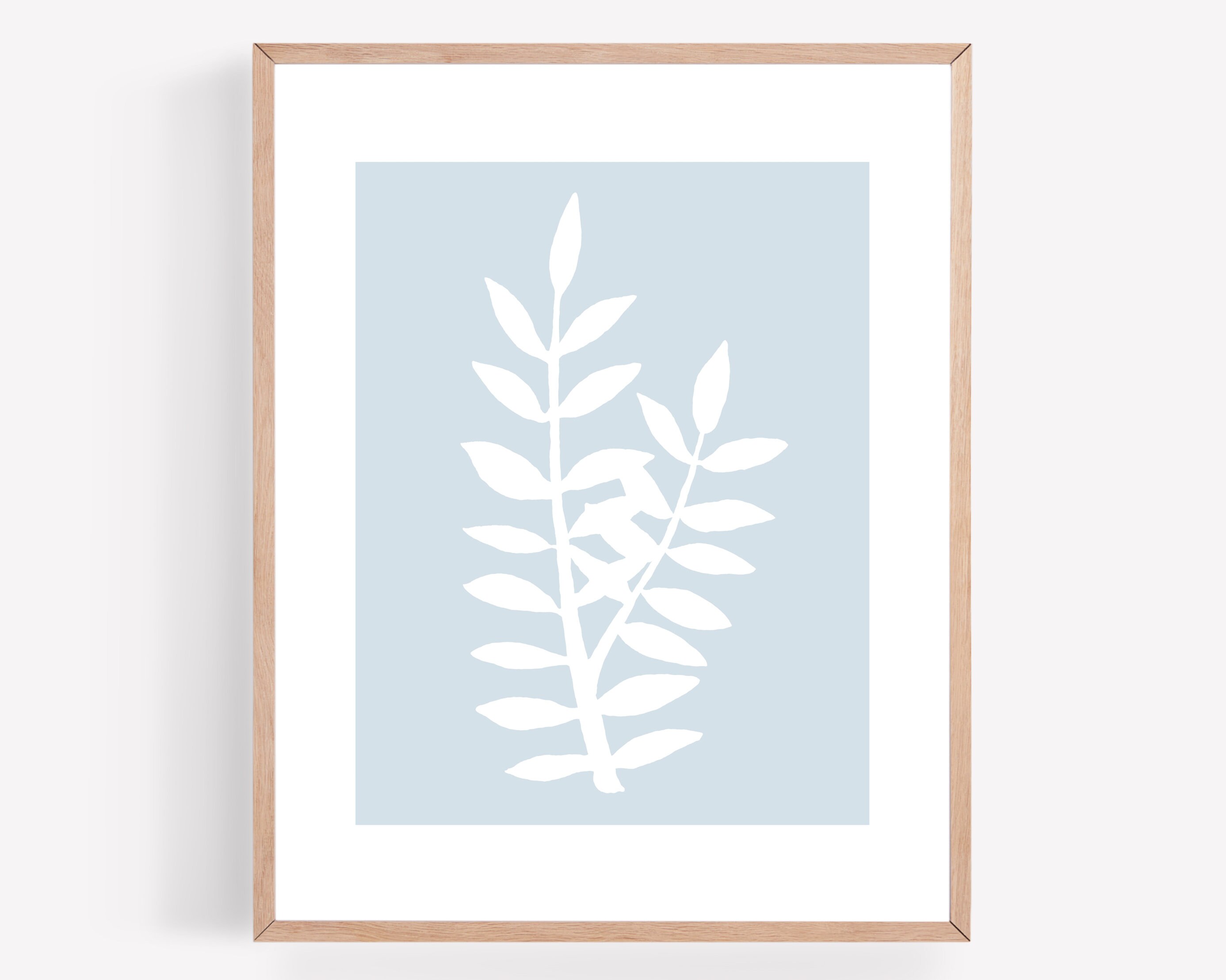 Blue Botanical Printable Set of 4, Coastal Printables, Palm Leaves ...