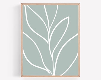 Blue Abstract Leaf Printable,  Closeup Leaves Print, Blue Botanical Printable, Minimalist Wall Art, Abstract Printable, Simple Modern Prints