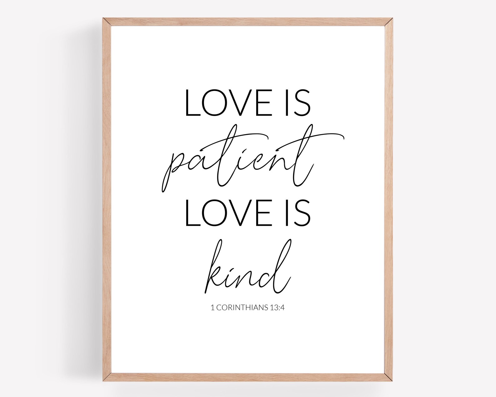 Love is Patient Printable, Love is Kind Print, Corinthians 13:4 Wall ...