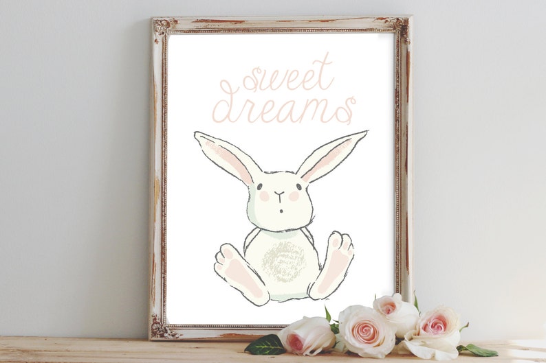 Sweet Dreams Bunny Printable Instant Download 8x10 5x7 Etsy