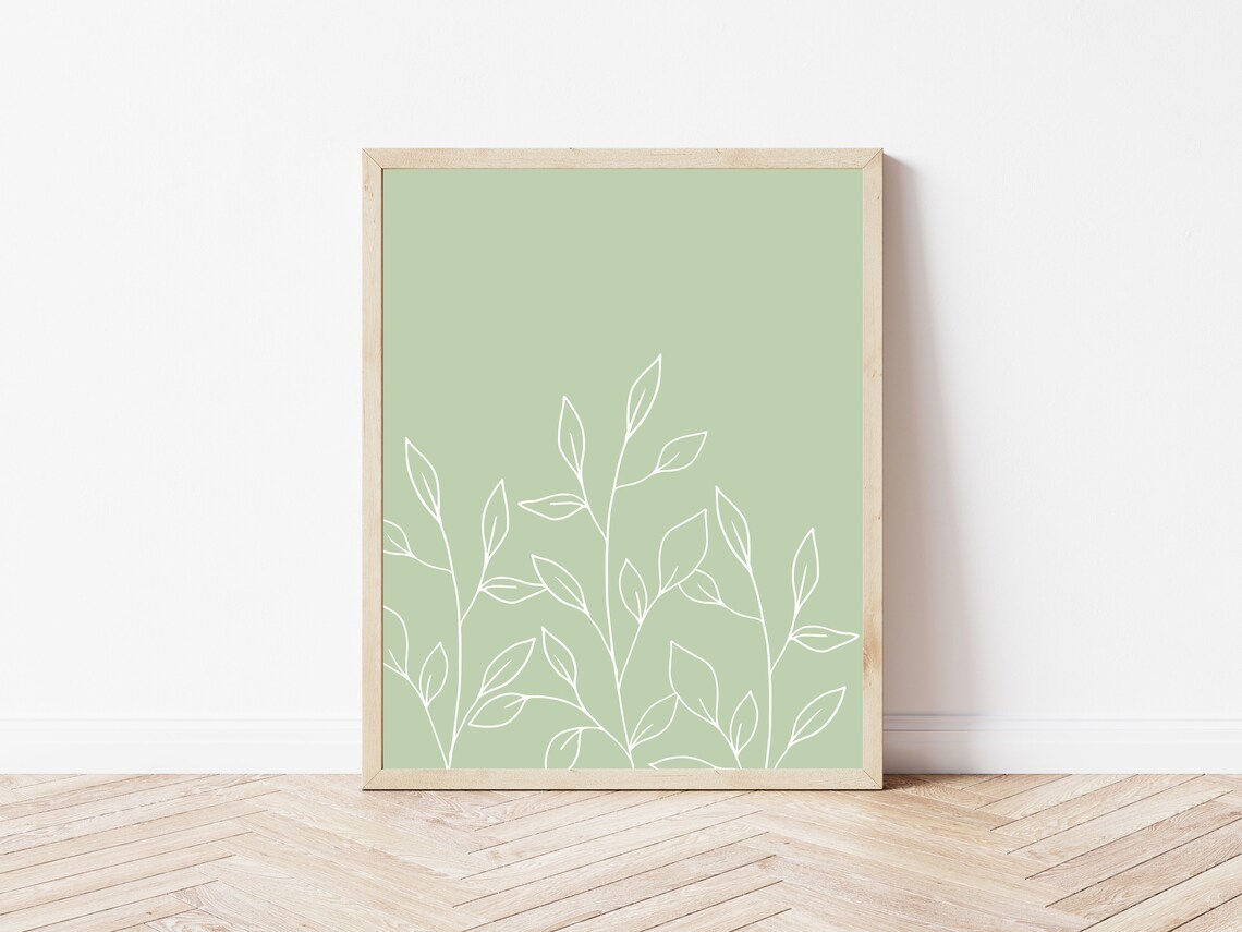 Green Botanical Printable Sage Plant Print Light Green Plant - Etsy