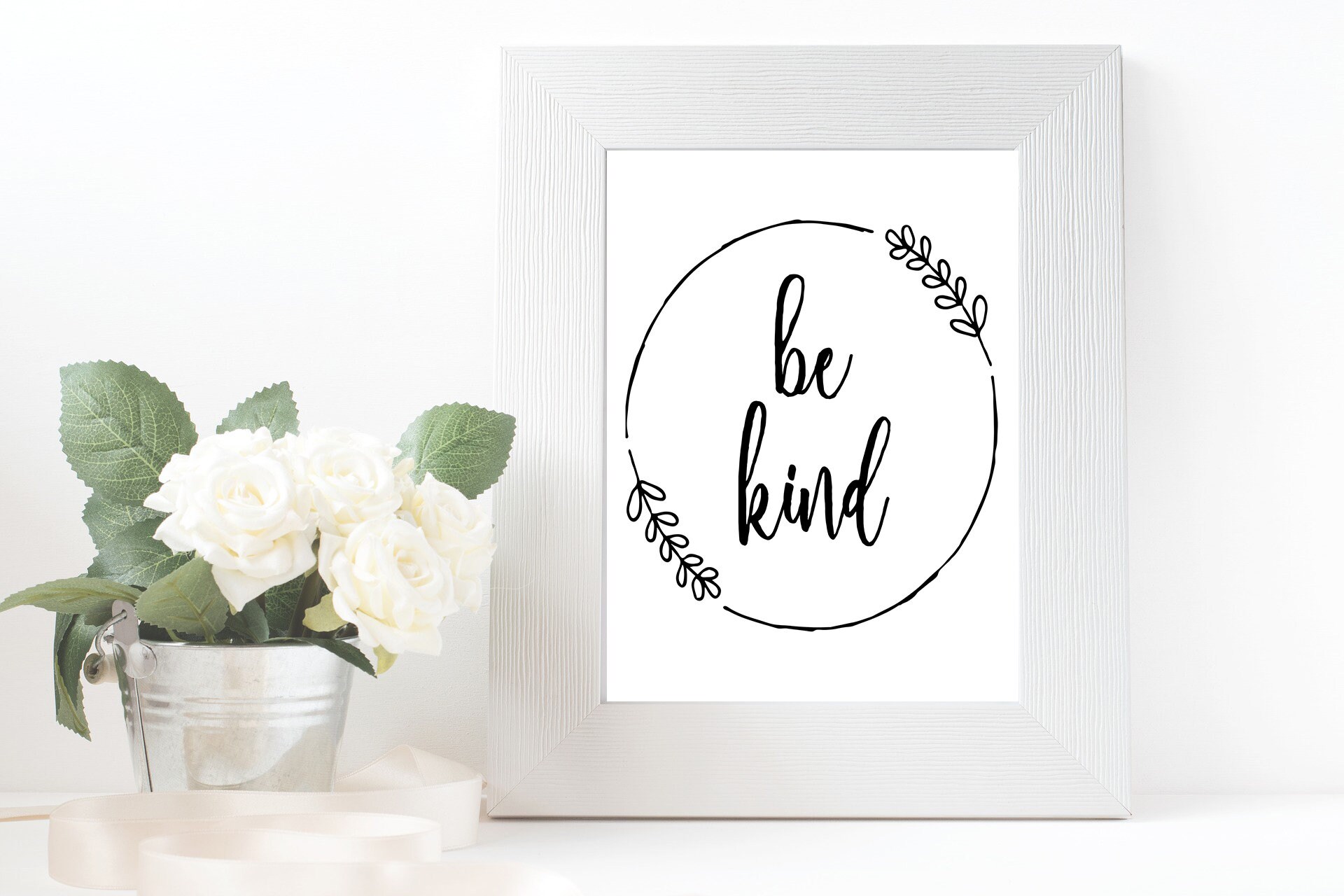 Be Kind Printable Instant Download Simple Wreath - Etsy