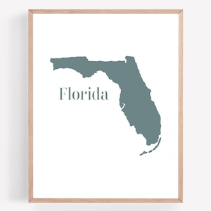 Florida Printable, Florida Green Print, Florida Beach Wall Art, Boho Florida Wall Decor, Watercolor Florida Printable, Boho State Printable