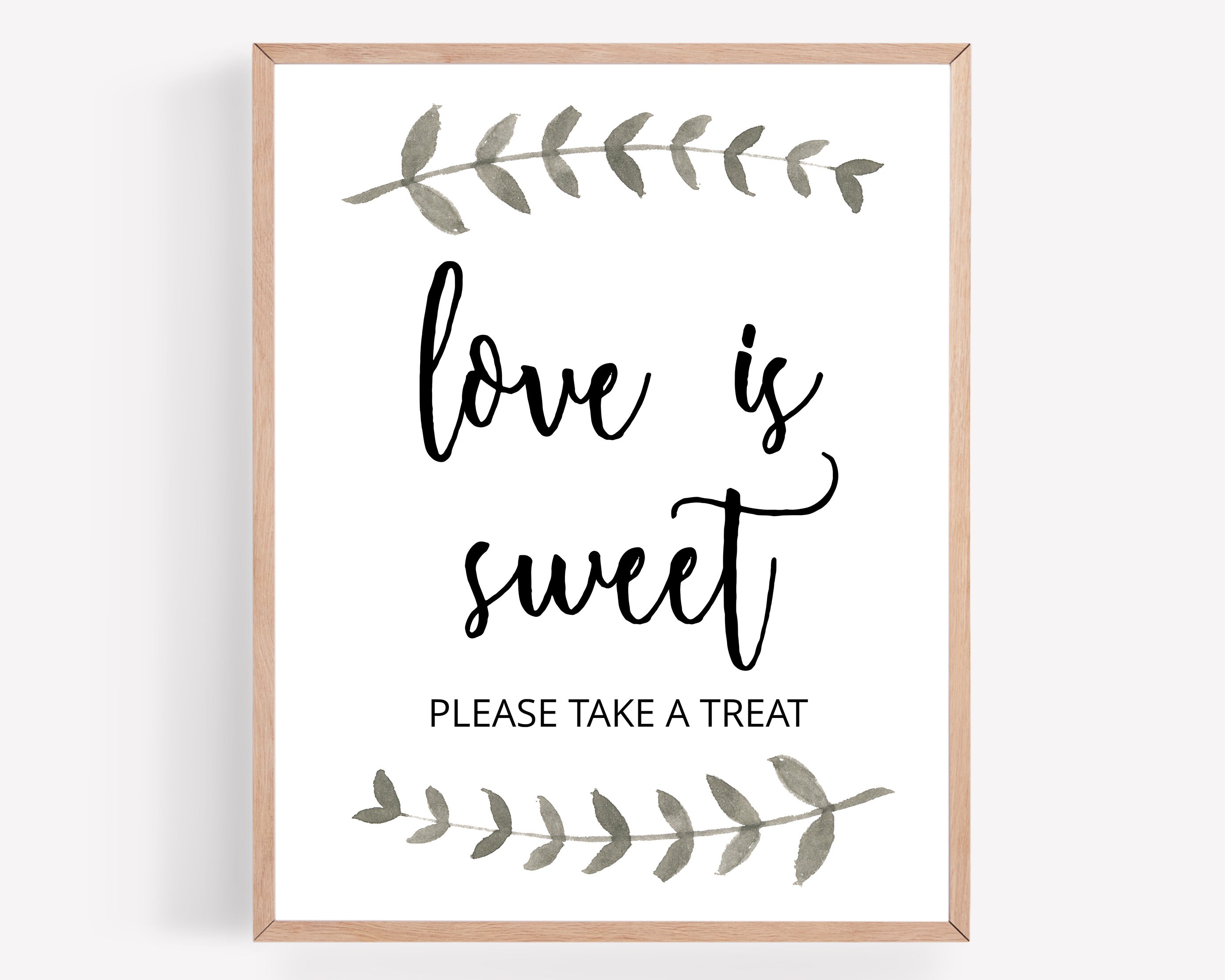 Love is Sweet Sign Printable, Wedding Sign, Bridal Shower, Party Sign ...