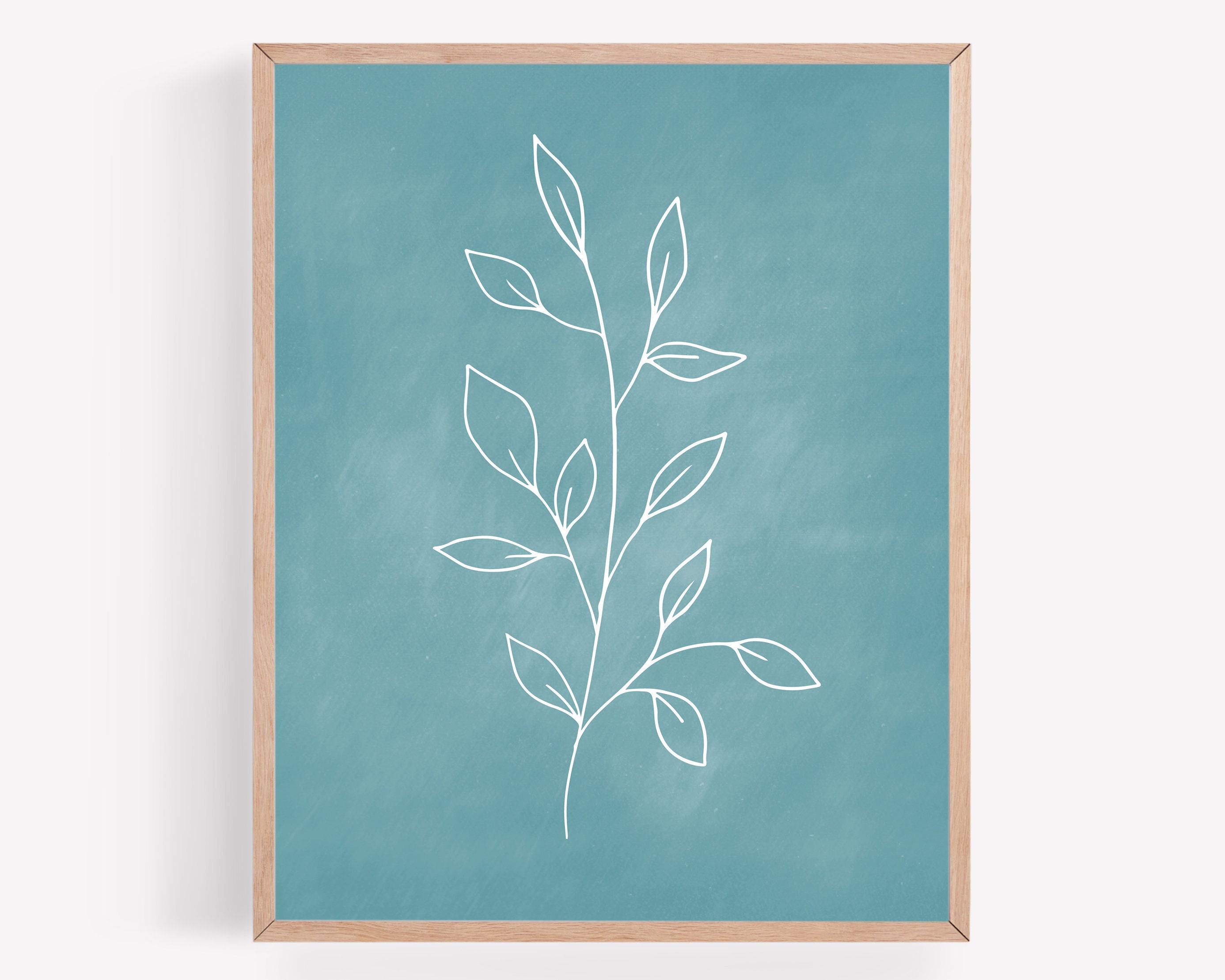 Botanical Chalkboard Printables Set of 2 Prints Blue | Etsy