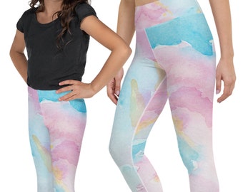 Pastel Tie Dye Mommy Me Leggings, Mom and Baby Girl Matching Outfits, Mommy Me Clothes, Gift for Mother and Daughter, Trendy Clothes 2024