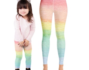 Rainbow Mommy and Me Leggings, Pastel Rainbow Birthday Party Outfit, Girl Spring Mommy Me Clothes, Rainbow Baby Gift for Mom and Daughter