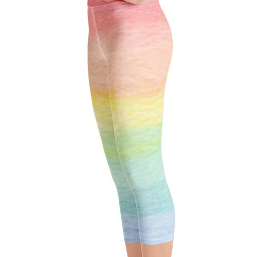 Capri Workout Leggings Pastel Rainbow 