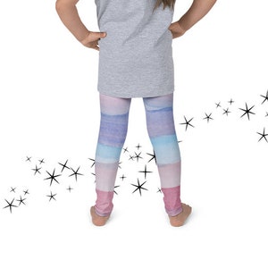 Pastel Unicorn Leggings for Girl, Toddler Baby Pants, Unicorn Birthday Party Outfit, Pink Purple Ombre Girls Leggings, Toddler Girl Gift image 6