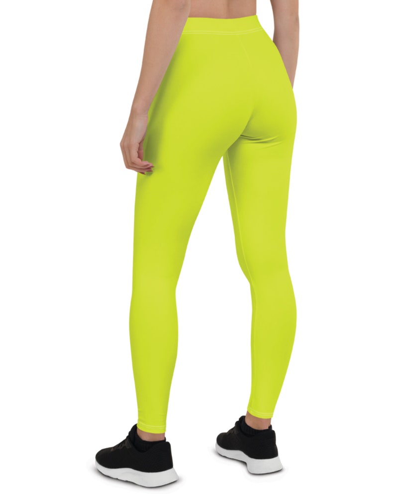 Neon Yellow Leggings Womens Workout Pants Neon Yellow High | Etsy