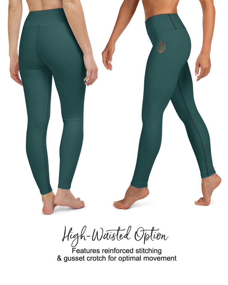 Forest Green Workout Leggings for Women Minimalist Yoga | Etsy