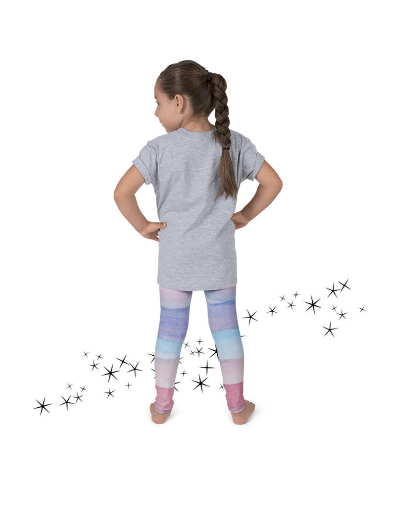 Pastel Unicorn Leggings for Girl, Toddler Baby Pants, Unicorn Birthday Party Outfit, Pink Purple Ombre Girls Leggings, Toddler Girl Gift image 6