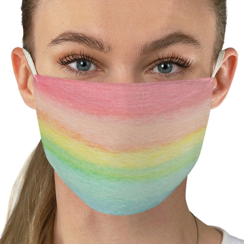 Pastel Rainbow Mask Adult Washable Adjustable 2Layer Face Etsy