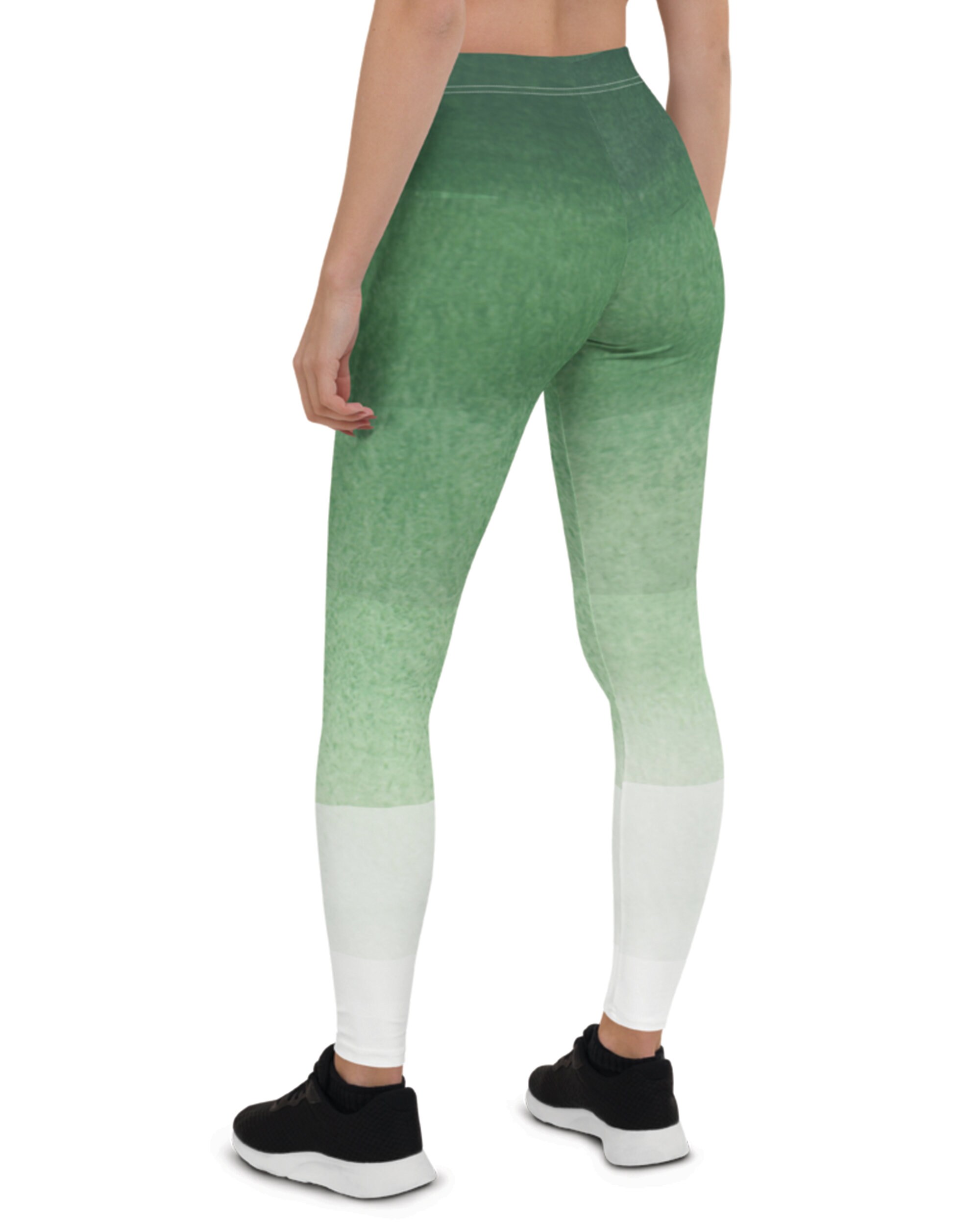 Watercolor Green Yoga Pants 