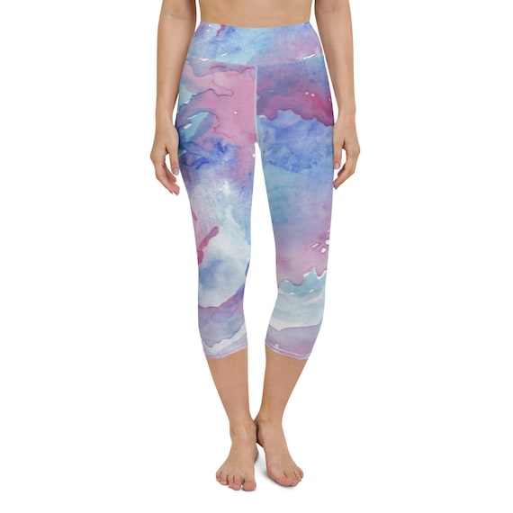 Painted Capri Gym Leggings for Women, Workout Leggings Quick Dry, Printed  Yoga Capris, Spandex Workout Pants, Galaxy Watercolor Capris Women -   Canada