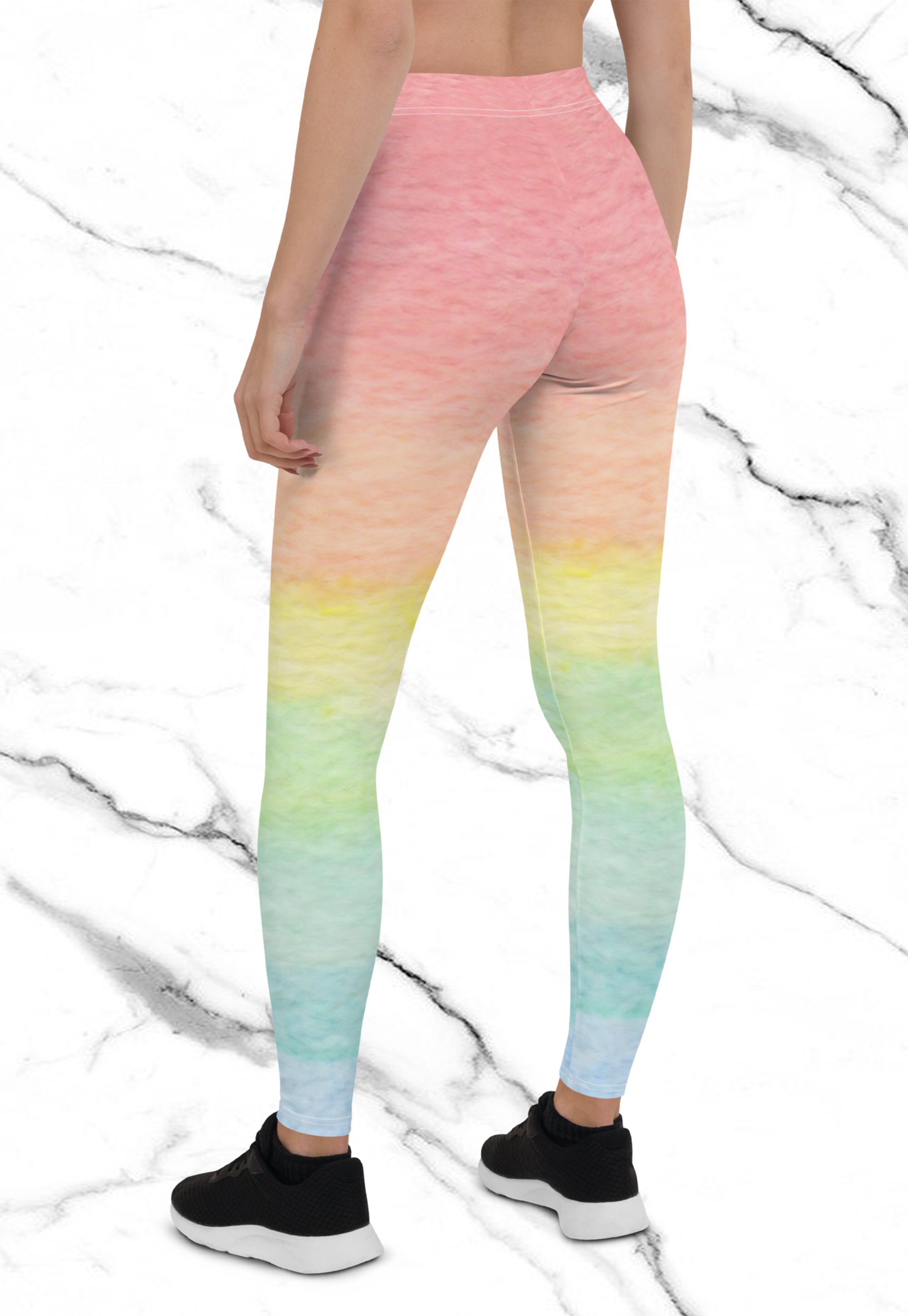 Adult Rainbow Leggings for Women, Pastel Rainbow Clothing, Yoga Leggings, High  Waisted Workout Leggings, Colorful Spring Clothes 2024 