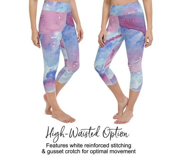 Painted Capri Gym Leggings for Women 