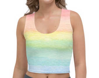 Pastel Rainbow Crop Top Womens 