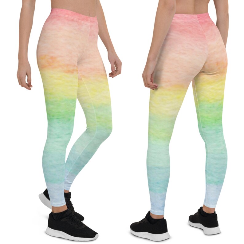 Adult Rainbow Leggings for Women Pastel Rainbow Clothing Etsy