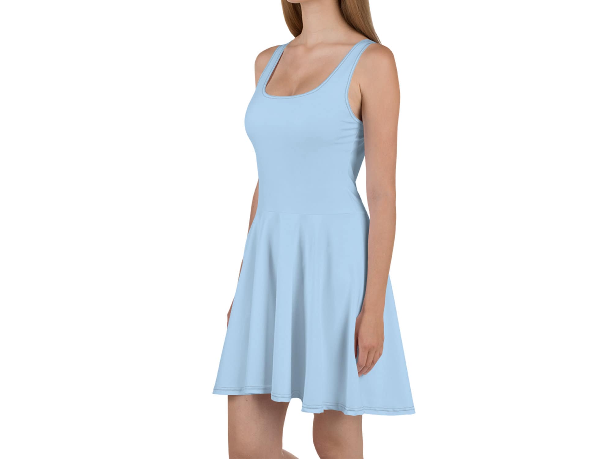 Light Blue Skater Dress Midi A-line Casual Dresses - Etsy Sweden