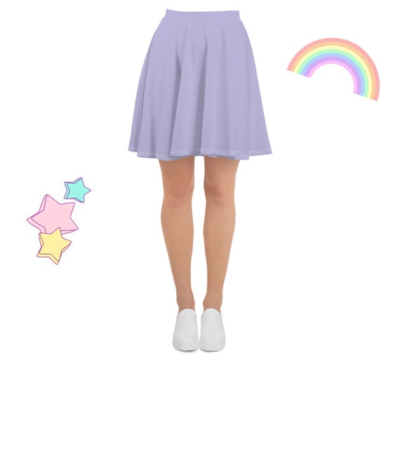 Pastel Rainbow' Crochet Print Skater Skirt