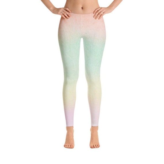 Pastel Rainbow Leggings Gradient Ombre Kawaii Clothing -  Canada