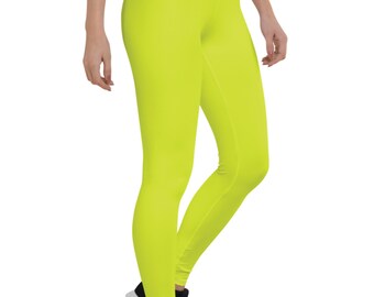 Neon Yellow Leggings Womens Workout 