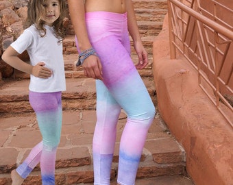 Spring Mommy and Me Leggings, Matching Mom Daughter Outfits, Pastel Mommy and Me Clothes for Summer, Cute Easter Mom Baby Girl Stretch Pants