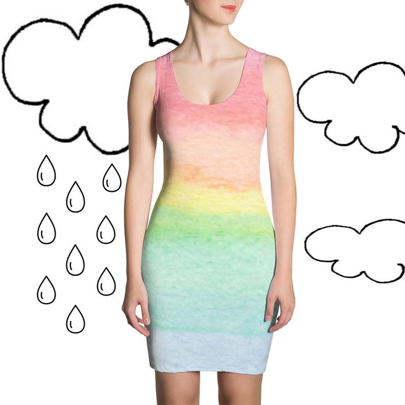 Pastel Rainbow Dress for Women Rainbow Colored Dresses Etsy