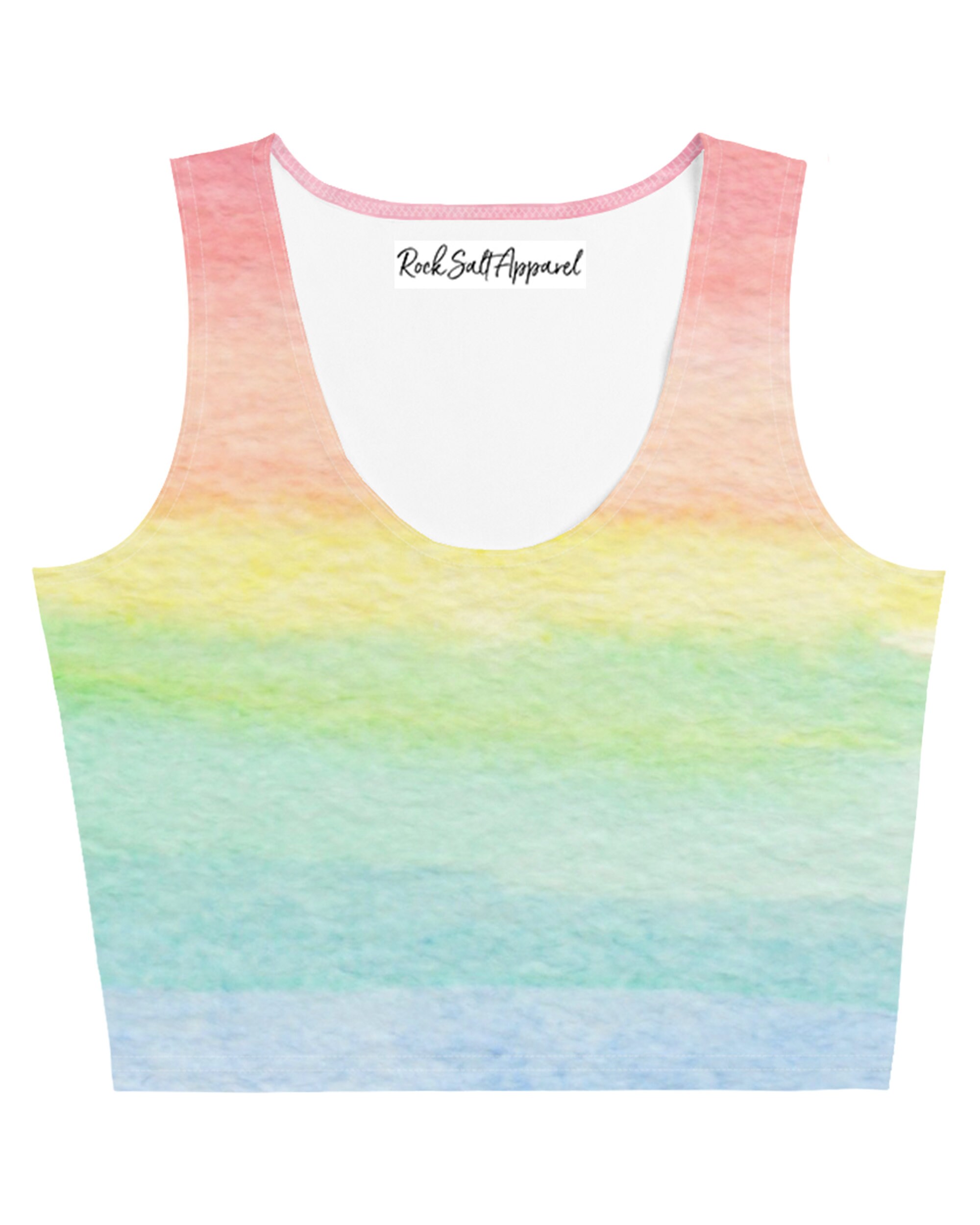 Pastel Rainbow Crop Top Womens Mouwloze 