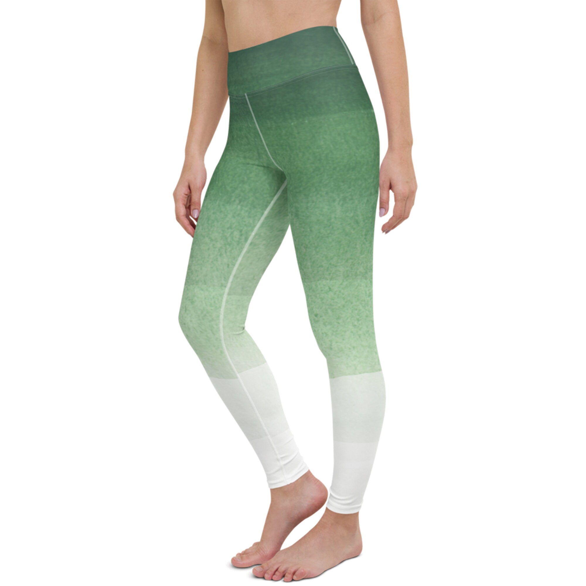 Watercolor Green Yoga Pants 