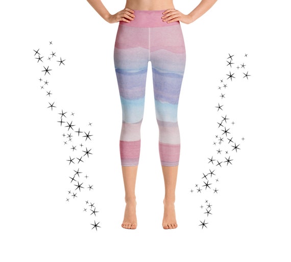 Pink High Waist Capri Leggings