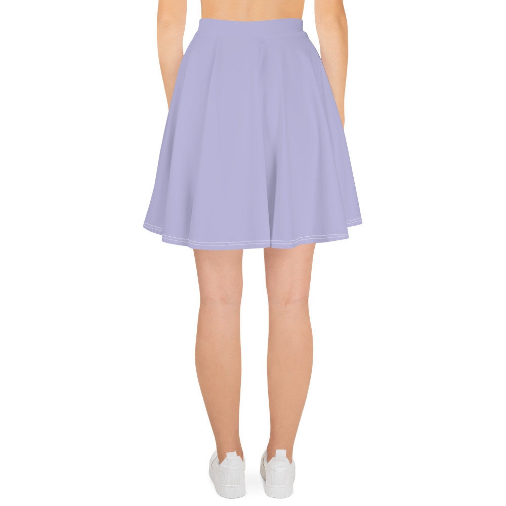 Pastel Purple Skater Skirt for Women Midi Periwinkle Skirt Solid