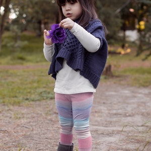 Leggings di unicorno pastello per ragazza, pantaloni per bambini piccoli, vestito da festa di compleanno di unicorno, leggings per ragazze Ombre viola rosa, regalo per bambina immagine 5