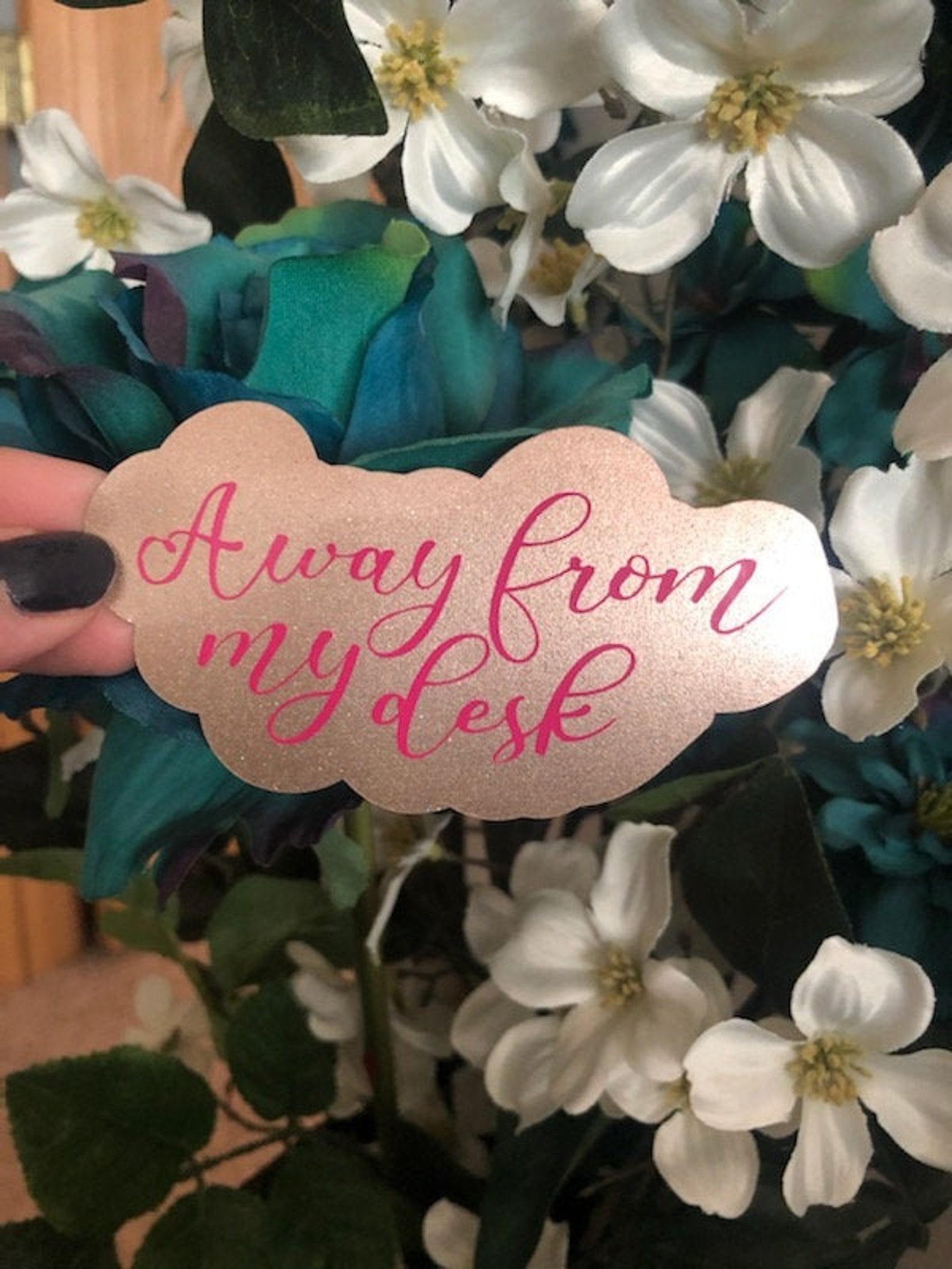 Away From My Desk Vinyl Sticker Office Sticker Glitter Etsy