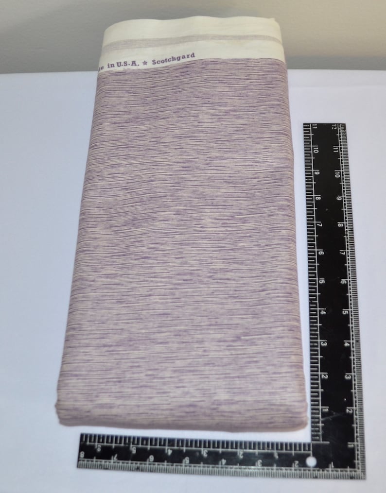 Stiff Medium Weight Cotton fabric by the yard Lavender Micro Organic Stripe