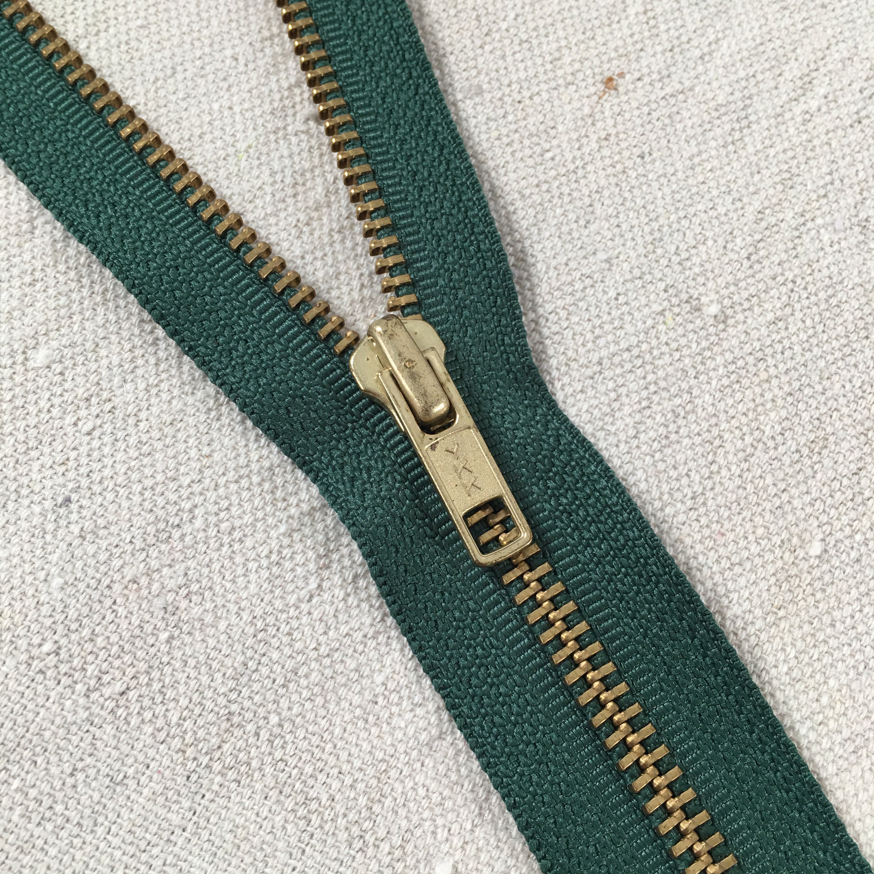 36 Inch Green Brass Metal Zipper YKK Gold Zipper Heavy Duty | Etsy