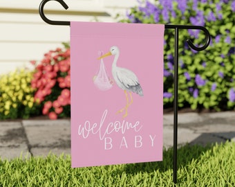 Welkom babymeisje tuinvlag