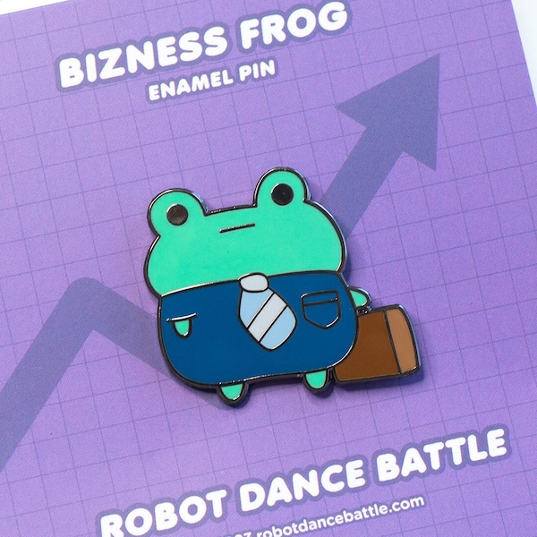 Cute Bizness Frog Enamel Pin, Cartoon Animal Lapel Pin, Hard Enamel Tie Pin, Kawaii Frog Lanyard Pin, Cute Frog Pin, Frog Lover Gift