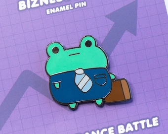 Cute Bizness Frog Enamel Pin, Cartoon Animal Lapel Pin, Hard Enamel Tie Pin, Kawaii Frog Lanyard Pin, Cute Frog Pin, Frog Lover Gift