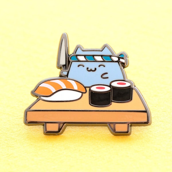 Sushi Cat Pin | Hard Enamel Pin | Aesthetic Pin | Cute Backpack Pin | Kitty Enamel Pin | Kawaii Pin | Cat Lover Gift | Lapel Pin