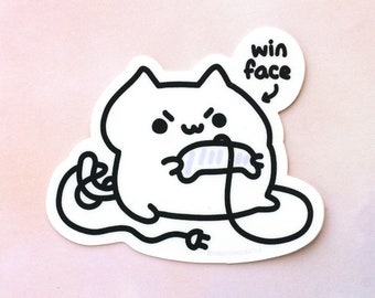 Gamer Cat Sticker | Aesthetic Sticker | Vinyl Sticker | Kawaii Cat Sticker | Video Game Cat | Cat Lover Gift | Chibi Cat Sticker