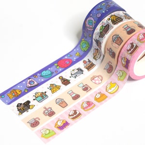 Cute Cats Washi Tape Set for journaling and scrapbooking with original character art