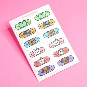 Feuille d'autocollants pour bandages kawaii | Ensemble d'autocollants de lapin | Stickers pour enfants | Stickers animaux | Stickers agenda mignons | Stickers kawaii