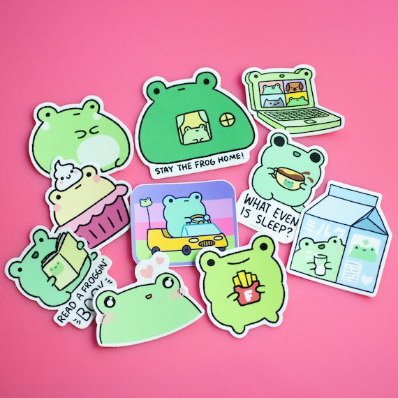 Cute Frog Stickers, Silly Frogs Vinyl Sticker Pack, Cute Frog Waterproof Stickers, Frog Lover Stickers, Fun Frog Decals, Frog Sticker Pack