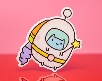 Vinyl Sticker - Commender Kitty - Cat In Space Suit