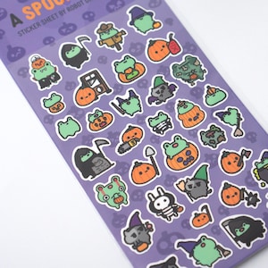A Spooky Day Planner Sticker Sheet - 34 Individual Stickers
