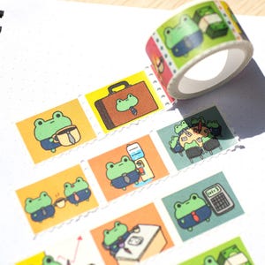 Bizness Frog Stamp Washi Tape for journaling and scrapbooking with original character art