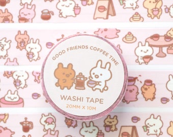 Coffee Rabbits Washi Tape, Cute Bunny Stationery Tape, Kawaii Animal Washi  Tape, Journal Masking Tape, Coffee Sticker Tape, Journaling Tape 